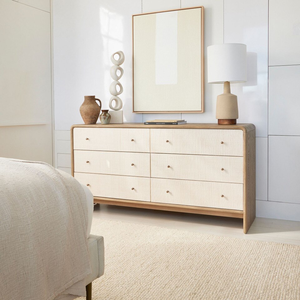 Modern Waterfall 6-Drawer Chest (157 cm)